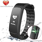 Fitness Tracker Gosund C8 Activity Tracker with Heart Rate Monitoring and Pedometer Call SMS Reminder for Android/IOS