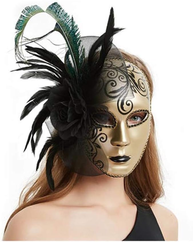 YSYDE Female Masquerade Halloween Mask, Comfortable Lightweight, Universal Fitting Design, Smooth Edge Grinding No Burrs, for Party Ballroom Mardi Gras Wedding