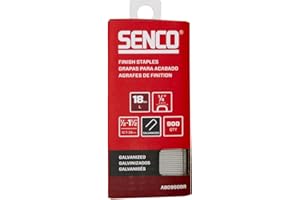 SENCO A809909R 1/2" - 1-1/2" 18 Gauge 1/4" Crown Finish Staples, Galvanized Finish 1,000 Count Pack