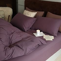 CLOTHKNOW Pale Mauve Twin Comforter Set 3Pcs Purple