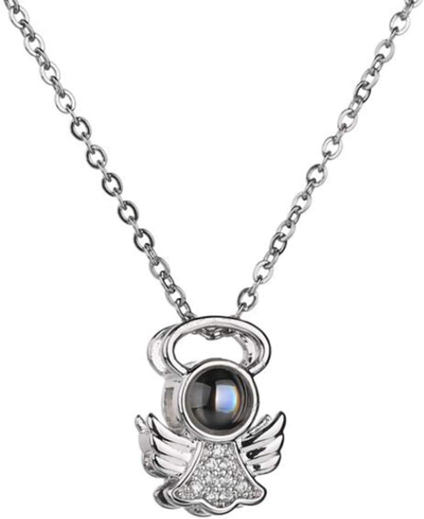 New Arrive Rose Gold Projection 100 Languages I Love You Charm Heart Pendant Necklace For Women Choker Lover Gift