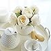 Butterfly Craze Cream Artificial Peony Silk Flowers – Ideal Floral Arrangement for Home Decoration or Wedding Bouquet – 10 Stems Per Set