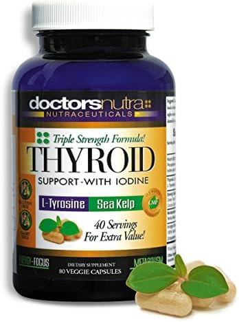 Thyroid Support Advanced Formula With Iodine – High Energy, Healthy Metabolism, Mental Focus - Supports Healthy Weight Loss - Vegetarian, Soy &amp; Gluten Free – 40 Servings for Greater Value!