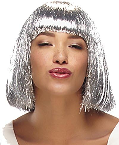 Tinsel Town Blunt Bangs Chin Length Bob Glam Cosplay Costume Wig Fun by Jon Renau Wigs - Metallic Silver