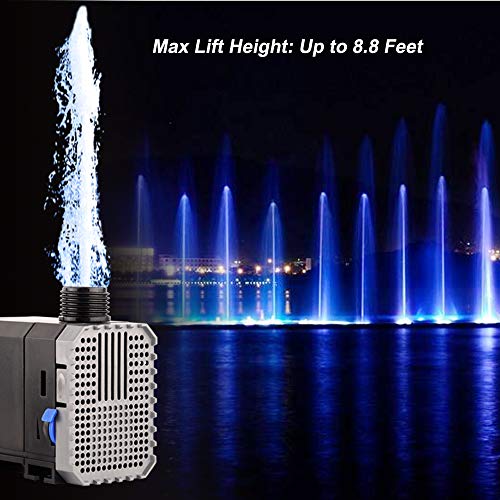 YCTECH 45W 660 GPH Submersible Pump for Aquarium, Fish Tank, Pond, Fountains, Statuary, Hydroponics Aquaponics