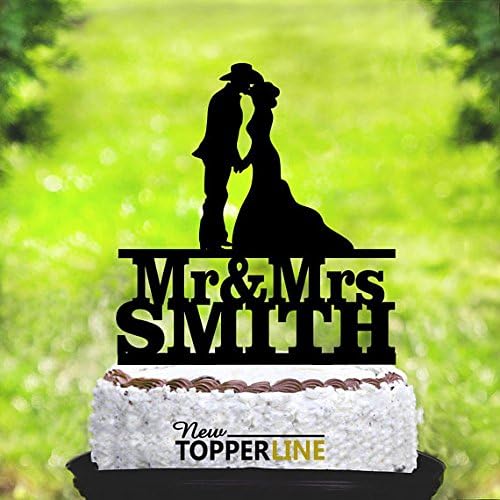 Nigel156 Kuchen Dekoration Fur Hochzeitstorte Cowboy Motiv Fur Hochzeitstorte Silhouette Fur Paare Braut Und Brautigam Amazon De Kuche Haushalt