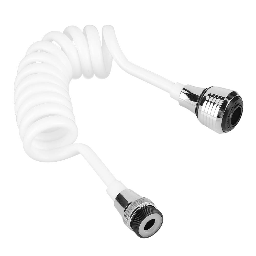 Yeelur Faucet Extender, Rotatable High‑Elasticity Water Pipe Portable Water Tap Kitchen Faucet Extender, Extension Faucet, for Bathroom Household Kitchen(white)