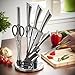 VonShef 7 Piece Professional Stainless Steel Kitchen Knife Set with Revolving Block