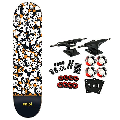 Enjoi Skateboard Complete Panda Pile Up Orange 8.0"