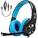Bovon Gaming Headset for Xbox One, PS4, Lightweight Stereo Over Ear Headphones with Mic, Volume Control, Noise Isolation, Adjustable Headband, 3.5mm Jack for Smart Phones Laptop PC Mac