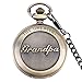 SwitchMe Retro Quartz Pocket Watch Japan Movement with Belt Clip Chain for Grandpa Bronze