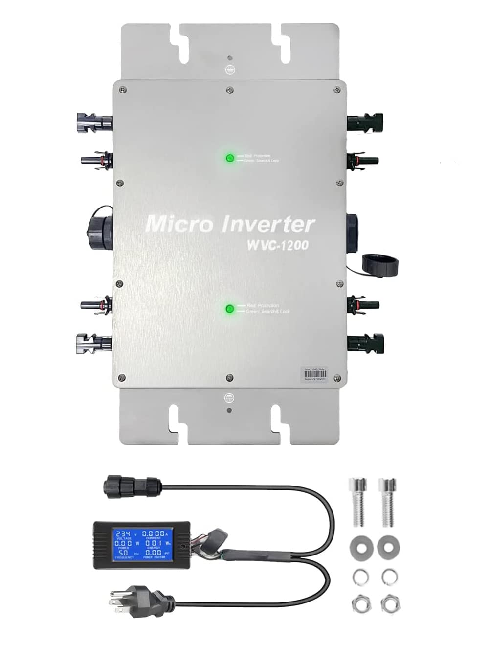 Photo 1 of ** SOLD AS IS, NO REFUND/RETURN** SEE COMMENTS!
Y&H 1200W Solar Grid Tie Micro Inverter with AC Data Monitoring Display Screen Waterproof IP65 MPPT DC28-50V PV Input AC80-160V Output for 36V Solar Panel