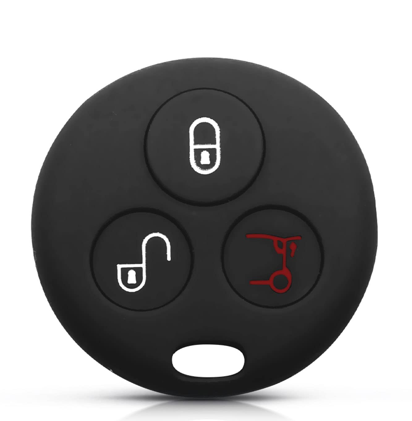 SALPIE Silicone Case for Smart 450 3 Buttons, Car Key Cover Smart 450 (Black)