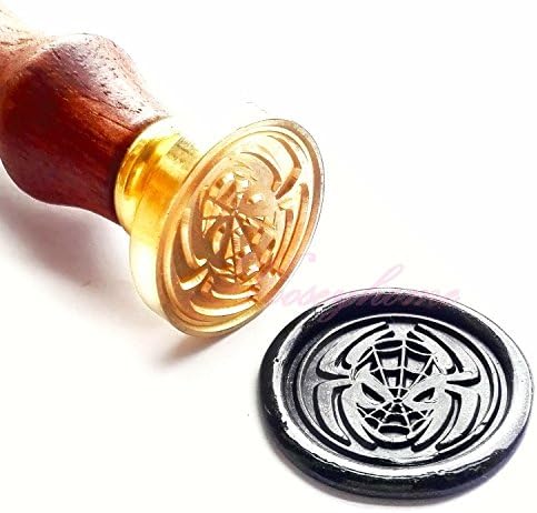 VOOSEYHOME the Spider &amp; Skull Face Wax Seal Stamp with Rosewood Handle
