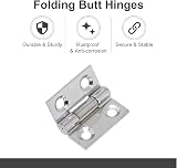 TERF 10Pcs Zinc Plated Stainless Steel Butt Hinges 25mm 1in Silver view 4