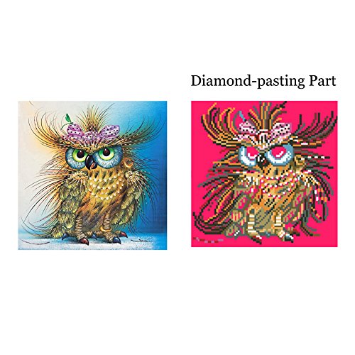 5D Diamond Painting Embroidery DIY Handmade Diamond Rhinestone Mosaic Kits Animals Cross-Stitching Set Bowknot Owl