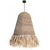 BJBMDAM Japanese Wabi-sabi Style Grass Rattan Willow Hanging Lamp 11.81in Bedroom Living Room Decorative Pendant Light Adjust