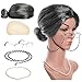 Zivyes Old Lady Costume Granny Wig,Madea Granny Glasses,Old Lady Glasses Chain,Wig Cap,Pearl Beads Accessories for Dress up (C)