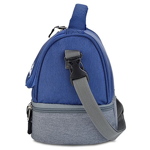 LunchBots Duplex Insulated Lunch Bag - Dual Section Design Fits LunchBots Uno, Duo, Trio, Quad, Rounds, Bento Cinco Perfectly - Roomy Thermal Lunch Bag for Kids and Adults - Blue