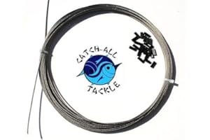 CATCH ALL TACKLE 49-Strand Cable Bright 7x7 Stainless Steel Kit 30ft 275lb 1.2mm W/10 1.3mm Crimps