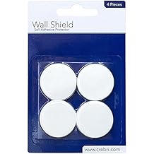 Cabinet Wall Protector - Furniture door bump protector - Round White Self Adhesive / Door Stopper Wall Protector - Prevents Holes in Office/Kitchen/Bathroom. Perfect for light or Cabinet Doors