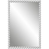 Uttermost Serna 30 x 20.5 Rectangular White Finish Dot Wall Mirror