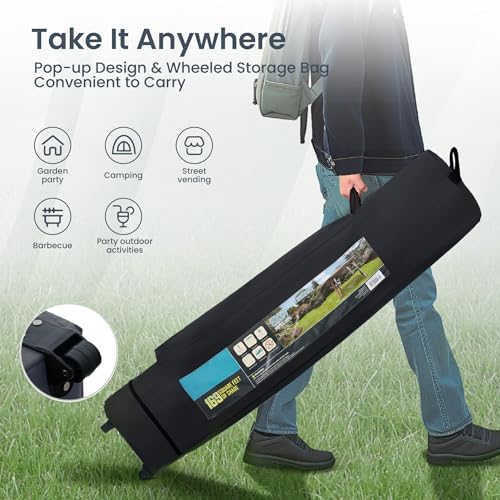 PHI VILLA Outdoor Pop Up Canopy 10'x10' Tent Camping Sun ShelterSeries