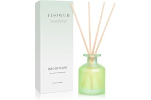 YISOWUH Reed Diffuser - Jasmine Lily 3.38oz (100ml) 1 Pack Essential Oil Reed Diffuser Set with 8 Sticks, Long Lasting Fragrance for Home, Bathroom, Bedroom, Room, Decor