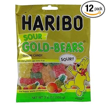 Haribo Gold-bears, sour gummi candy (042238312371)