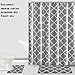 Fashion Dream Shower Curtains Set & Flannel Foam Bathroom Mat Set Combination 3 Pcs Set - Geometric Patterned Shower Curtain Gray and White 18 x 30 Bath Mat, 18 x 18 Toilet Mat & Shower Curtain