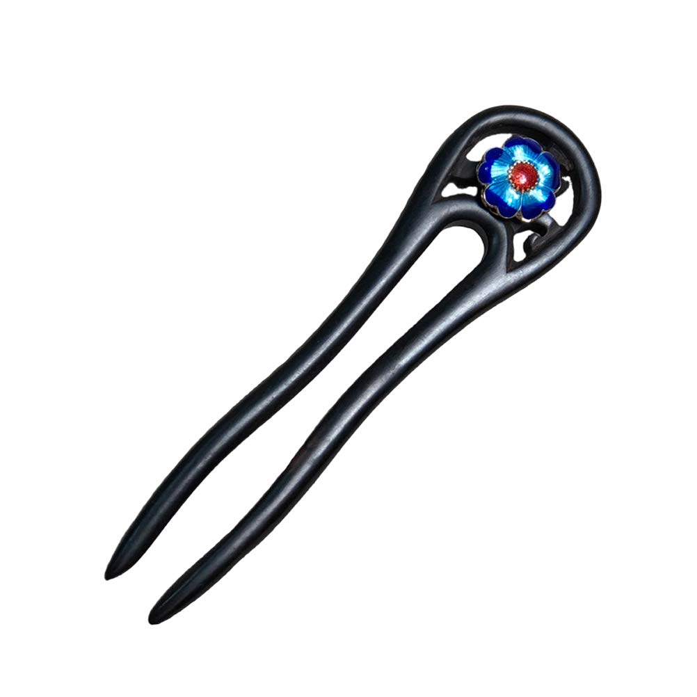 Lurrose Natural Sandalwood Hair Fork U-Shaped Hair Pin Chignon Hair Stick Hairstyle Accessory for Women Girls