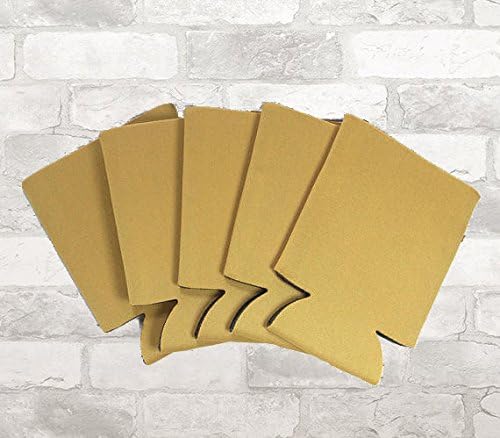GOLD 25 PACK of Premium Blank Beverage Insulator Can Coolers for Soda &amp; Beer. 25 Blank GOLD Can Coolers, Heat Transfer Vinyl, Fabric Ink, Screen Print, Sublimation, Wedding, Party, Reunion, Birthday