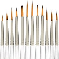 Myartscape Detail Paint Brush Set - 12 Miniature Brushes for Fine Detailing & Art Painting - Acrylic, Watercolor, Gouache, Oil - Models, Airplane Kits, Ink, Warhammer 40k - Artist Quality Supplies