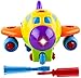 WolVol 18-Piece Take Apart Building Airplane - Toddler Assembly STEM Toy - Lights & Music - Take Apart for Boys & Girls - Screwdriver Included - Educational Put Together - Motor Skill