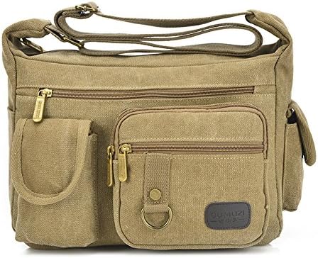 YZSKY Women's Casual Nylon Handbag Travel Canvas Bag Crossbady Bags Shoulder Bags (Khaki01)
