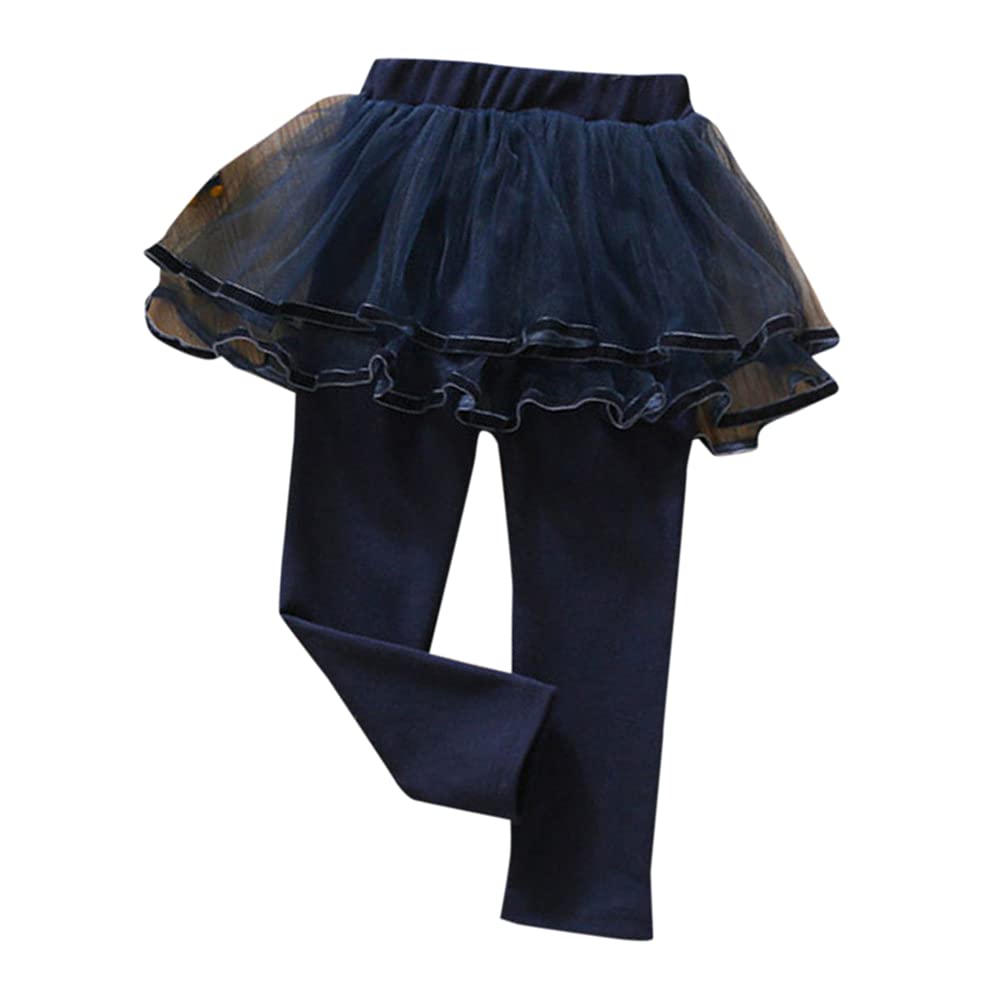 Hopscotch Girls Poly Cotton Solid Leggings in Royal Blue Color for Ages