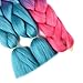 2 Tone Ombre Jumbo Braiding Hair Extention High Temperature Kanekalon Synthetic Braiding Crochet Twist Hair Braids With Small Free Gifts 24inch 3pcs/lot(Pink/Lake Blue)