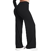 Sunzel Butt Lifting Wide Leg Yoga Pants Women No Front Seam Tummy Control High Waist Booty Gym Workout Straight Leg Bottoms