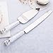 Cake Knife Server Set with Fashion craft Baroque,Interlocking hearts design, Elegant Stainless Steel Silverware For Personalized Weddings, Birthdays, Anniversaries
