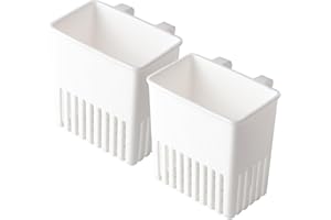 2PCS Utensil Drying Rack Hollow-Out Plastic Silverware Drying Basket with Hooks Utensil Caddy for Spoon Knife and Fork