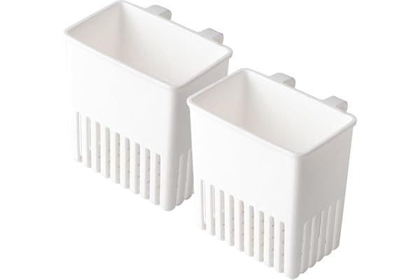 2PCS Utensil Drying Rack Hollow-Out Plastic Silverware Drying Basket with Hooks Utensil Caddy for Spoon Knife and Fork