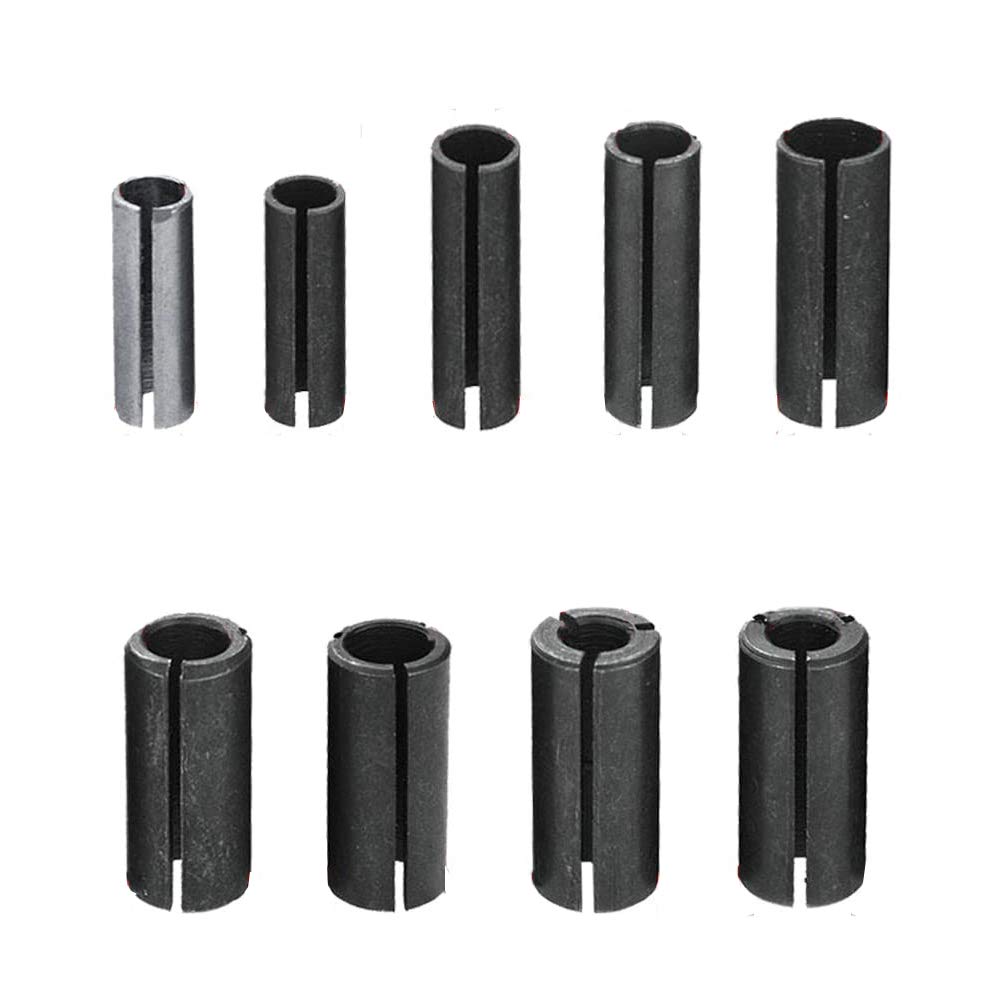 9 Different Sizes Steel Router Collet Chuck Driver Router Adapter Converter for Woodworking Engraving Machine Tool