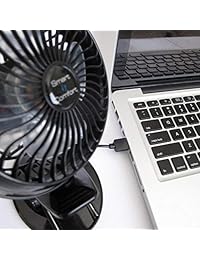 Smart Comfort   Ventilador de oficina, mini ventilador de escritorio o de ordenador, ventilador portátil USB personal con clip [adaptador de CA Bonus]