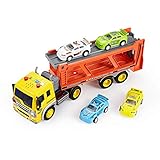 Think Gizmos Friction Toys for Boys & Girls - Toy Trucks for Toddlers (Transporter Truck)