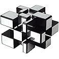 AMAZA Mirror Speed Magic Cube 3X3 Puzzle 3x3x3 Speed Cube QiYi Toys 3x3 Speed Cube Magic Puzzle Cube for Children and Adults Silver