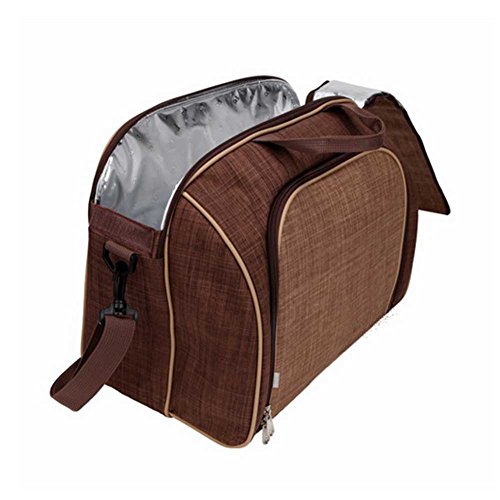 Oops Style Picnic Basket Tote Bag Wine Cooler for 4 Person With Cutlery Set, Cooler Compartment, Detachable Bottle/Wine Holder, Plates - Thumbnail 3