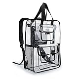 Estarer Clear Backpack Travel Beach Work Security Students Bag Transparent Schoolbag Satchel School Bookbag