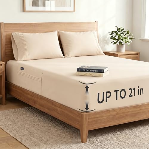 Deep Pocket Twin Fitted Sheet with Straps Sheet