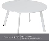 Grand Patio Round Coffee Table 70cm Lightweight Outdoor Indoor White view 8