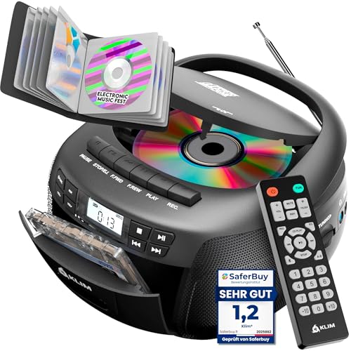 CD Player mit Kassette und Etui Radio Bluetooth sowie USB Anschluss